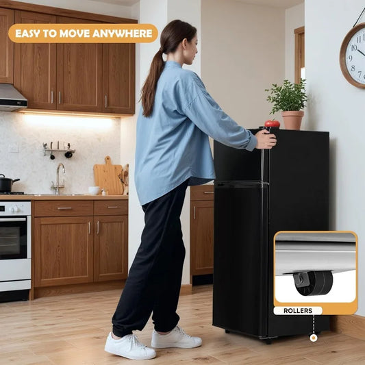 4.5 Cu.Ft Mini Fridge with Freezer, Small Refrigerator with 2 Doors for Kitchen, Dorm, Office and Bedroom, Mini Fridge