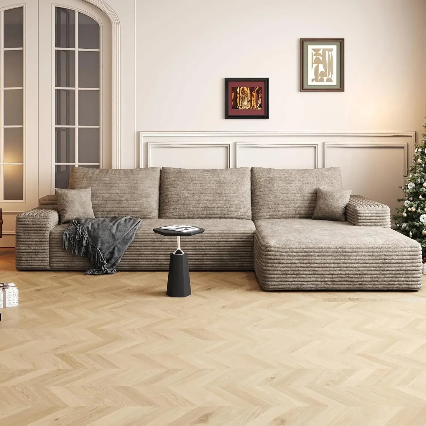 108" Sectional Couches for Living Room Modern Modular Sofa with L-Shape Couchs Upholstered Boneless Couch