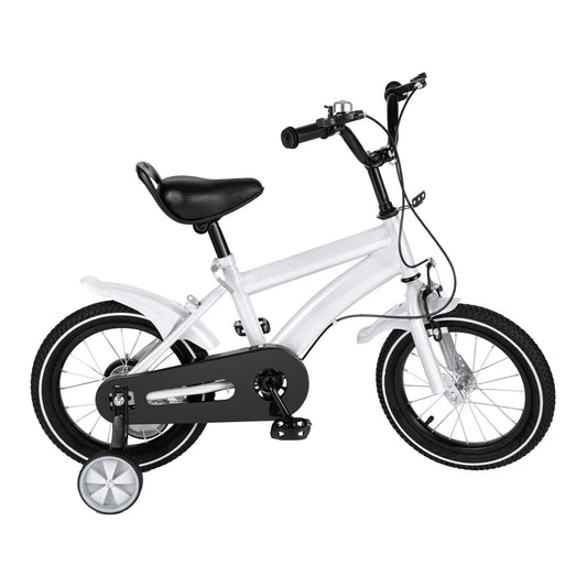 14Inch Children's Bicycle with Detachable Wheel, Adjustable Kids Bike Unisex for 100-115cm, Lightweight Carbon Steel Frame