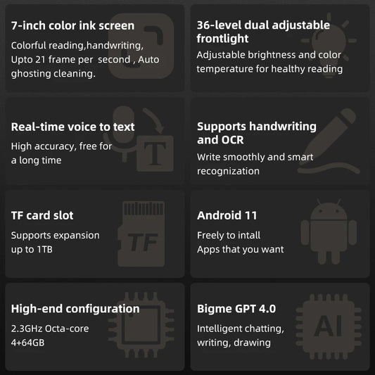 Bigme B751C 7-inch eink screen e-book reader smart book electronic paper notebook E ink handwriting ebook ereader tablet