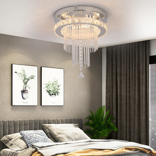 VETRULUS Modern Rain Drop Crystal Chandelier Luxury Ceiling Light Led Dining Living Room Bedroom Lustre Home Decor Fixtures