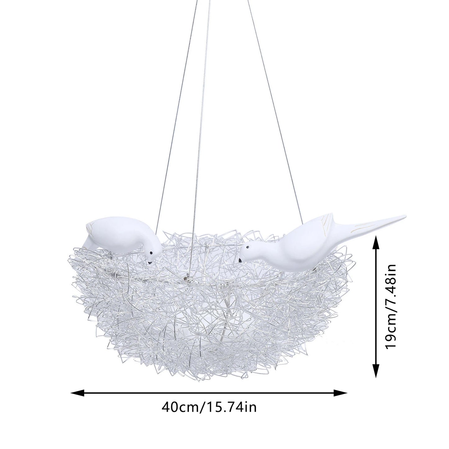5 Light Woven Nest Chandelier Light Contemporary Metal Pendant Lamp with Bird Accents Creative LED Hanging Ceiling Light Fixtur