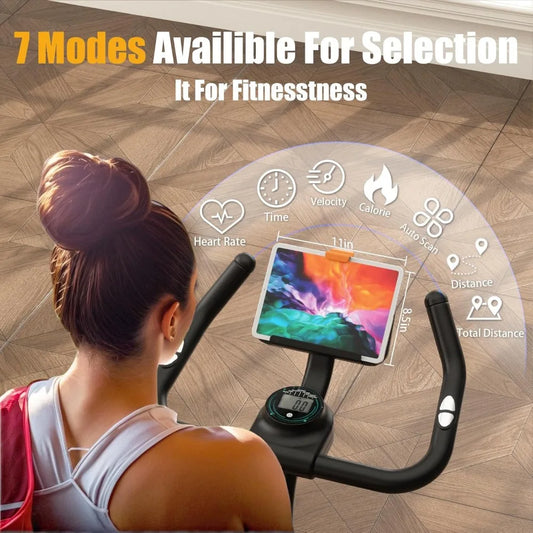 Exercise Bike Stationary Bikes for Home, Adjustable Resistance & Comfortable Seat Workout Bike, Quiet Indoor Cycling Bike with D