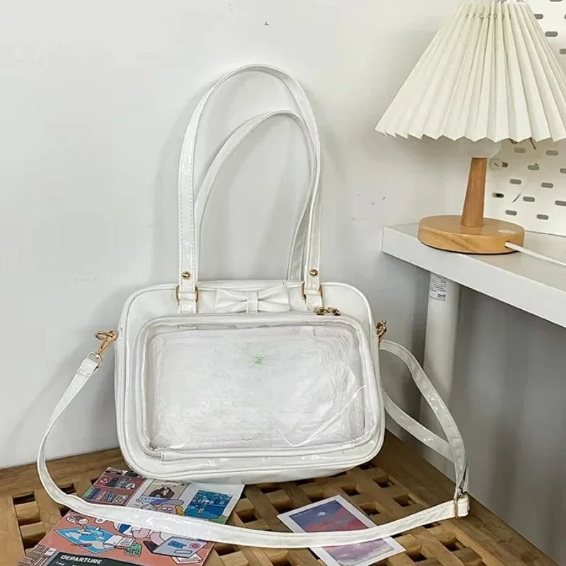 Transparent Japanese Cute Patent Leather Itabag Fashion Girls Student JK Shoulder Bag Personality Crossbody Bag Ita Bag Сумка