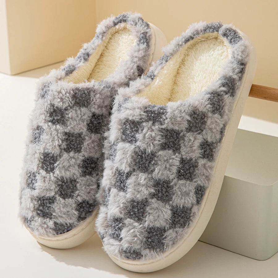 Cotton Slippers for Women Winter Home Indoor Home Warm Non-Slip Thick Bottom Couples New Wool Slippers for Men Autumn and Winter