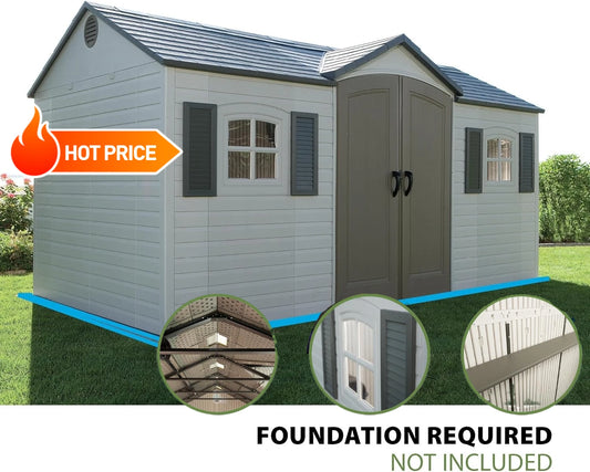 Solid 6446 Outdoor Storage Shed, 8 x 15 Foot, Desert Sand