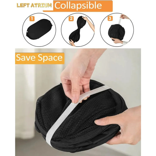 Folding Laundry Basket Dirty Clothes Sorter Mesh Storage Bag with Frame Bathroom Washing Organizer Portable Laundry Hamper