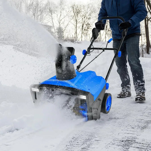 Electric Snow Blower 3190 RPM 20W Corded Snow Thrower w/ 15 AMP Motor 180 Rotating 30 FT Throwing Chute Dual LED Lights HDPE We
