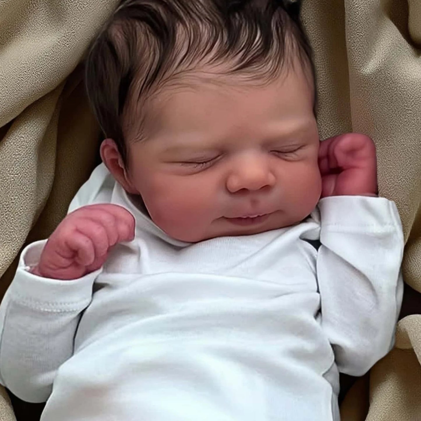 Risbecko Lifelike 43cm Finished Reborn Doll, Like Real Baby Handmade Art Doll, 3D Painted Skin With Visible Veins Vinyl Limbs