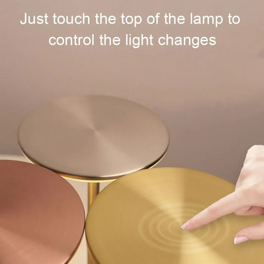 Vintage Metal LED Desk Lamp Touch Control Adjustable Brightness Rechargeable Portable Office Bedroom Living Room Bar Ambient