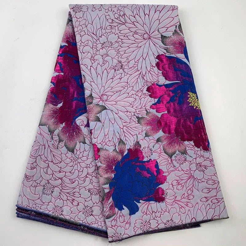 5 Yards Nigerian Brocade Lace Fabric 2025 High Quality French Gilded Jacquard Lace Damask Dress For Women Wedding Party Sew