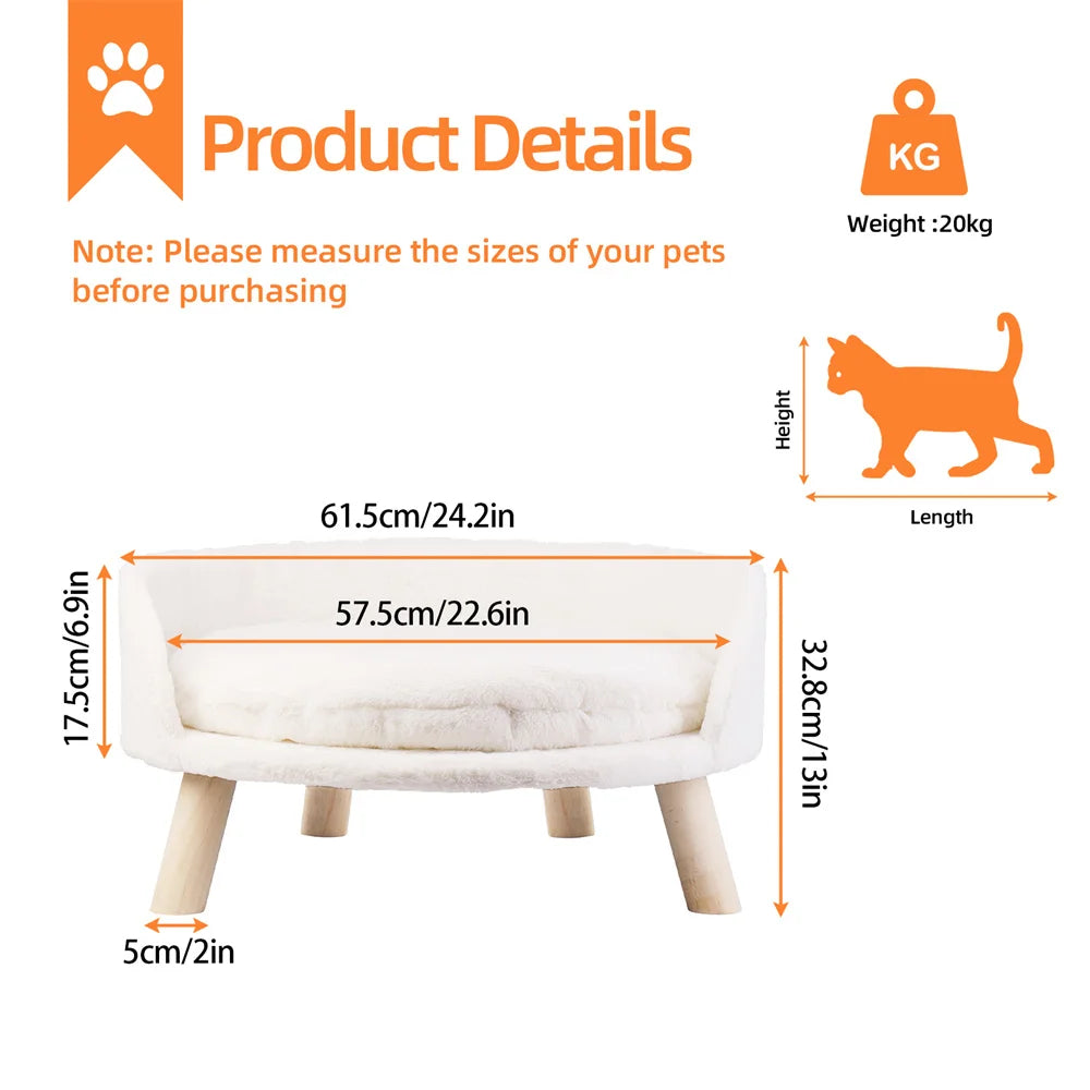 Dog Lounger with Removable Waterproof Padded Cushion