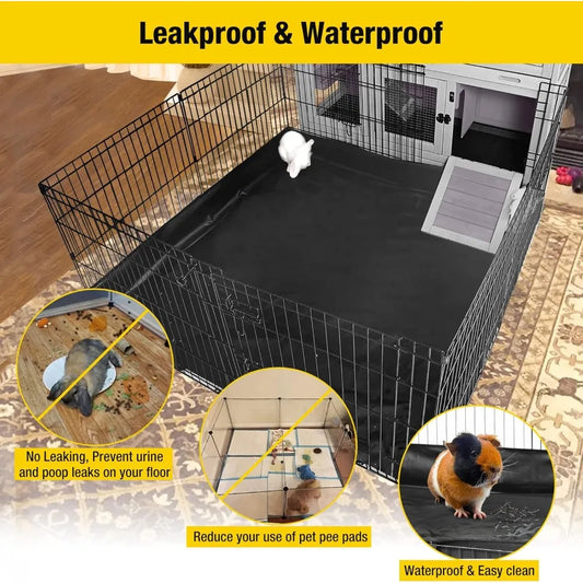 Pet Playpen Guinea Pig Cage Small Animal Rabbit Exercise Pen with Waterproof Floor Liner