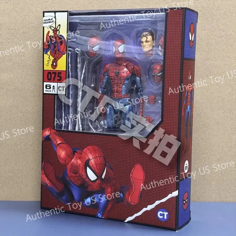 Original Ct Toys Spiderman Mafex 075 The Amazing Spider-Man Comic Ver Anime Action Figure Model Gifts Toys