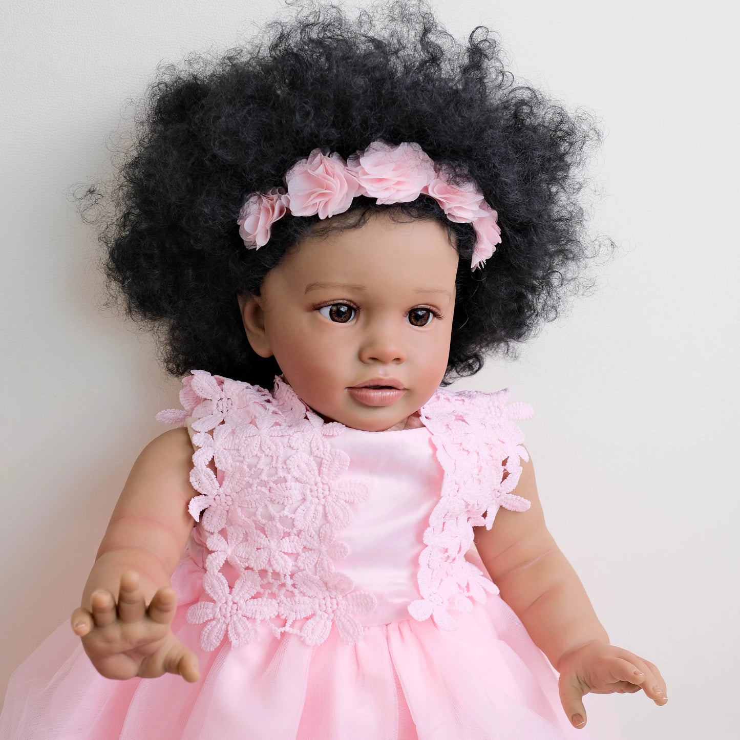 26inches Pippa Already Painted Finished Doll Reborn Toddler Huge Baby Size Dark Skin Lifelike Soft Touch