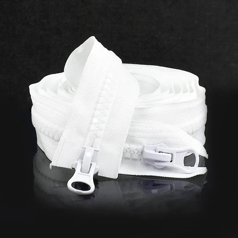 60-300cm 5# 8# Resin Zipper for Sewing Long Open-End Zippers with Single/Double Sliders Tent Coat Clothes Zip Repair Accessories