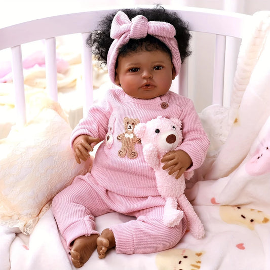 20 ” Realistic Reborn Baby Dolls Girl,Soft Vinyl & Cloth Body Cute Newborn Doll With Play Set For Kids