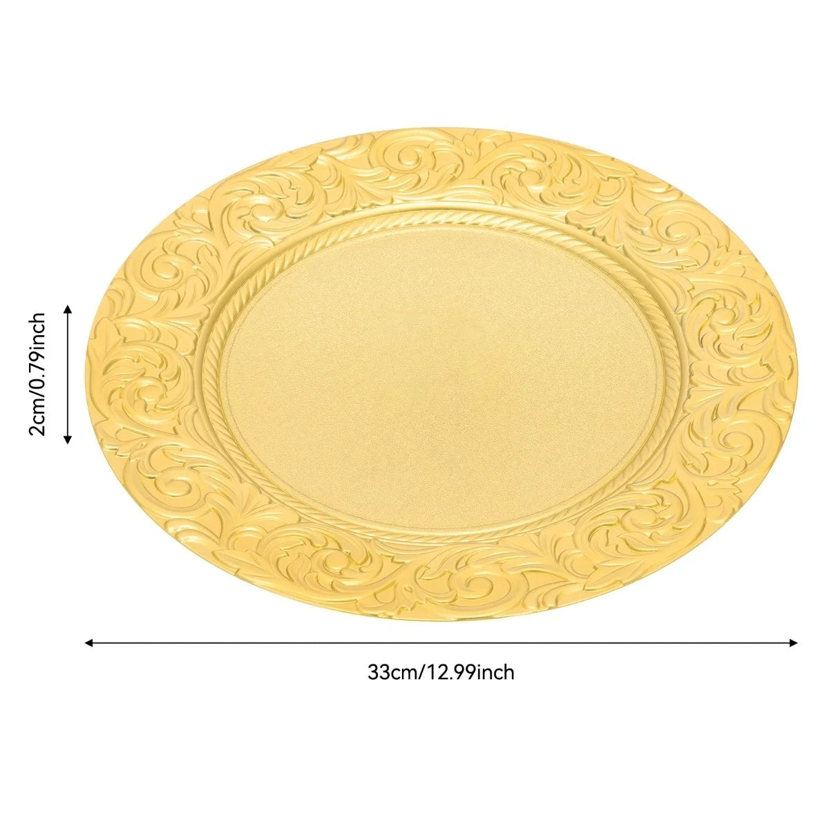 100 Pieces PP Round Charger Plates Set - Reusable Serving Plates Sturdy Durable Lightweight - Home Wedding Family Gatherings