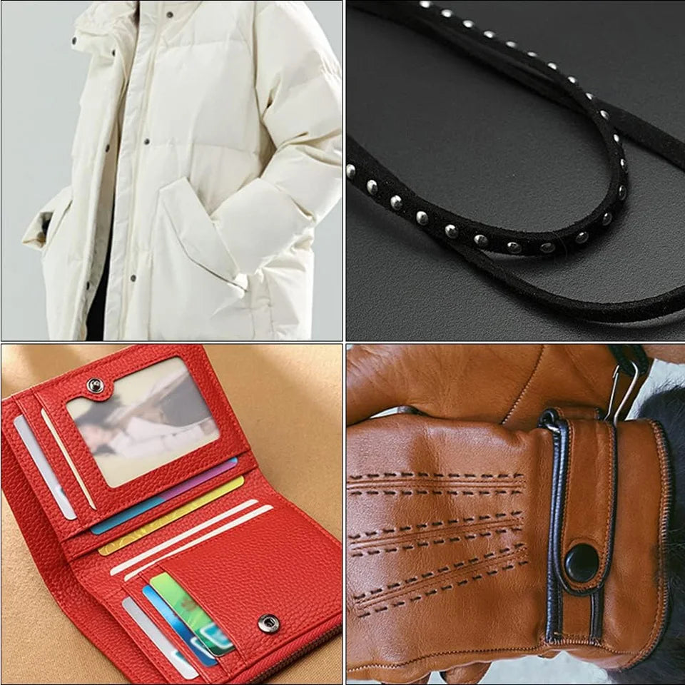 50 Sets Leather Snap Fasteners Kit 10mm Black Metal Snap Buttons with 4pcs Snap Fastener Installation Tools for Sewing Clothing