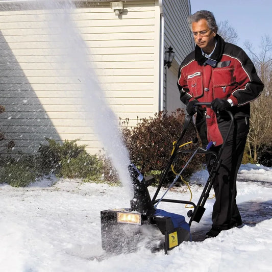 Corded Electric Snow Blower with Headlight 18-Inch Clearing Path 15-Amp Motor - Heavy-Duty Blowing Machine for Ice Removal from
