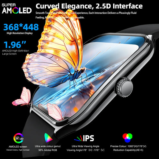 Xiaomi 2026 Ultra Thin Smart Watch men 1.96" AMOLED 360*360 HD Pixel Display Always Show Time Call Smartwatch Ladies For huawei