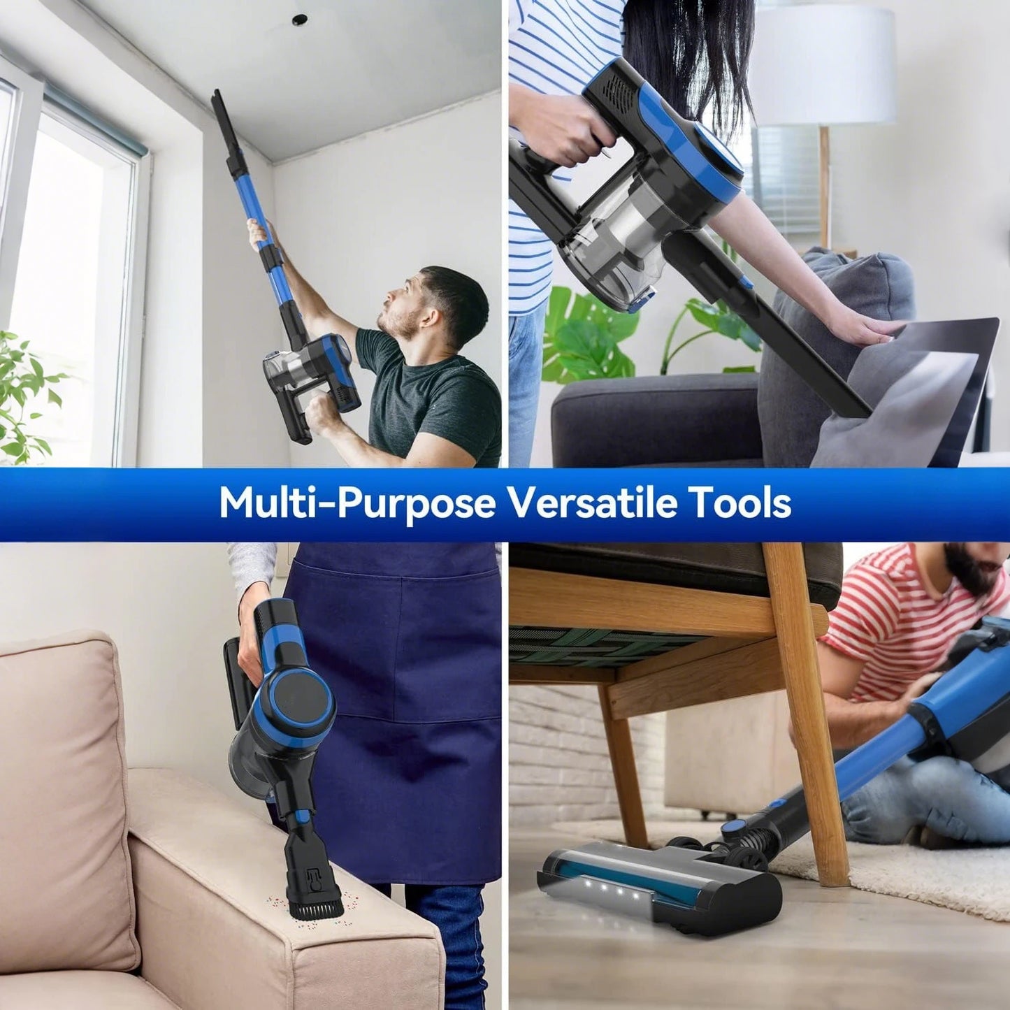 INSE V50 Cordless Vacuum Cleaner Powerful Suction 6-in-1 Lightweight Stick Vacuum with Rechargeable Battery for Carpets Pet Hair