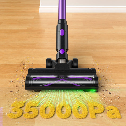 Lubluelu 35Kpa 6-in-1 Self-Standing Cordless Vacuum Cleaner with Green Light 55dB Low noise for Carpet Pet Hair Self-Standing