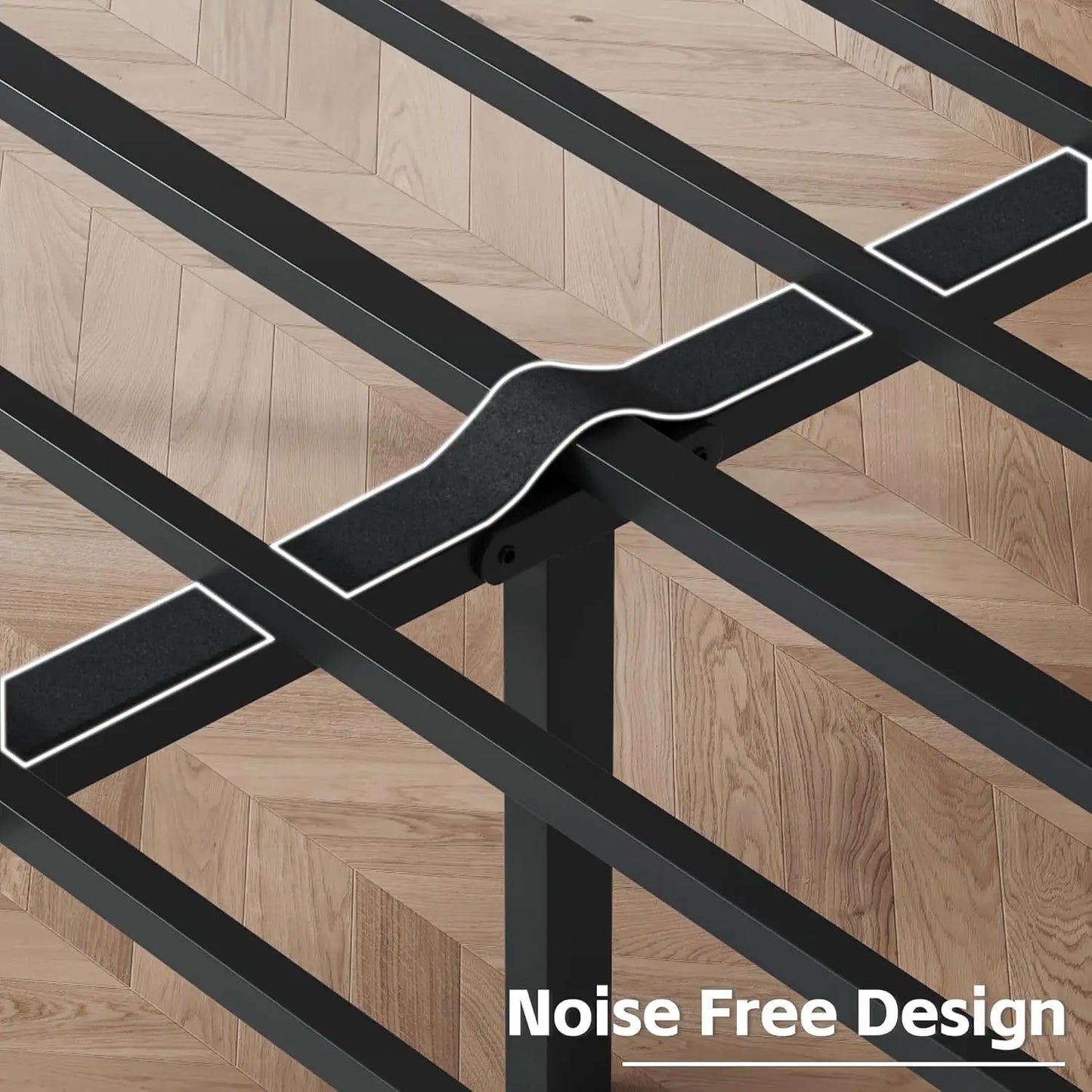 Queen Bed Frame with Headboard Linien Upholstered Bed Frame Platform,All Metal Slats Support Platform Bed Frame