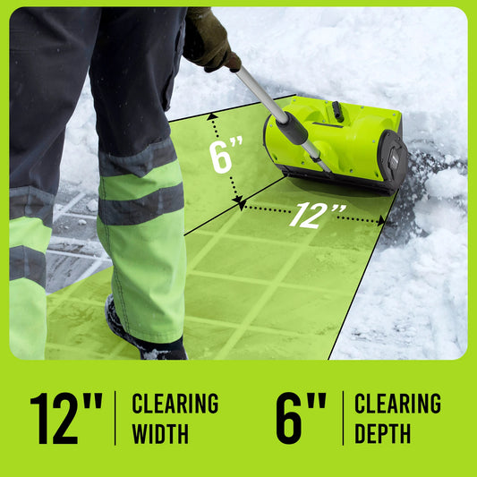 Deli STEELITE 21V 12" Cordless Snow Shovel w/4.0Ah Battery, 20' Throw - Electric Snow Blower for Driveway/Sidewalk