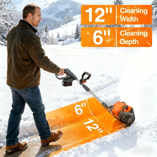 TaskStar Cordless Snow Blower w/LED Light 23 Ft Thrower Distance Electric Snow Shovel With 2 4.0Ah Batteries&Directional Plate