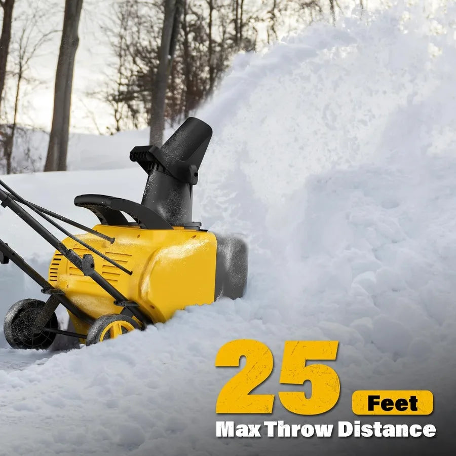 20-Inch Corded Snow Blower 15-AMP Electric Snow Blower with 25ft Throwing Distance Brushless Motor Dual LED Light Walk-Behind S