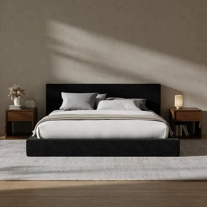 Cloud Upholstered King Bed Frame with Headboard, 5 Inch Foam Padded Platform, No Box Spring, Easy Assembly,Customized