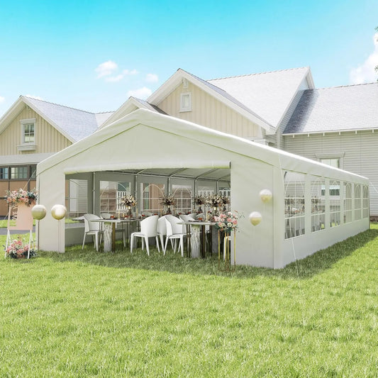 20x40ft Heavy Duty Party Tent Gazebo Wedding Event Shelter Removable Sidewalls Windows Waterproof White, Customized