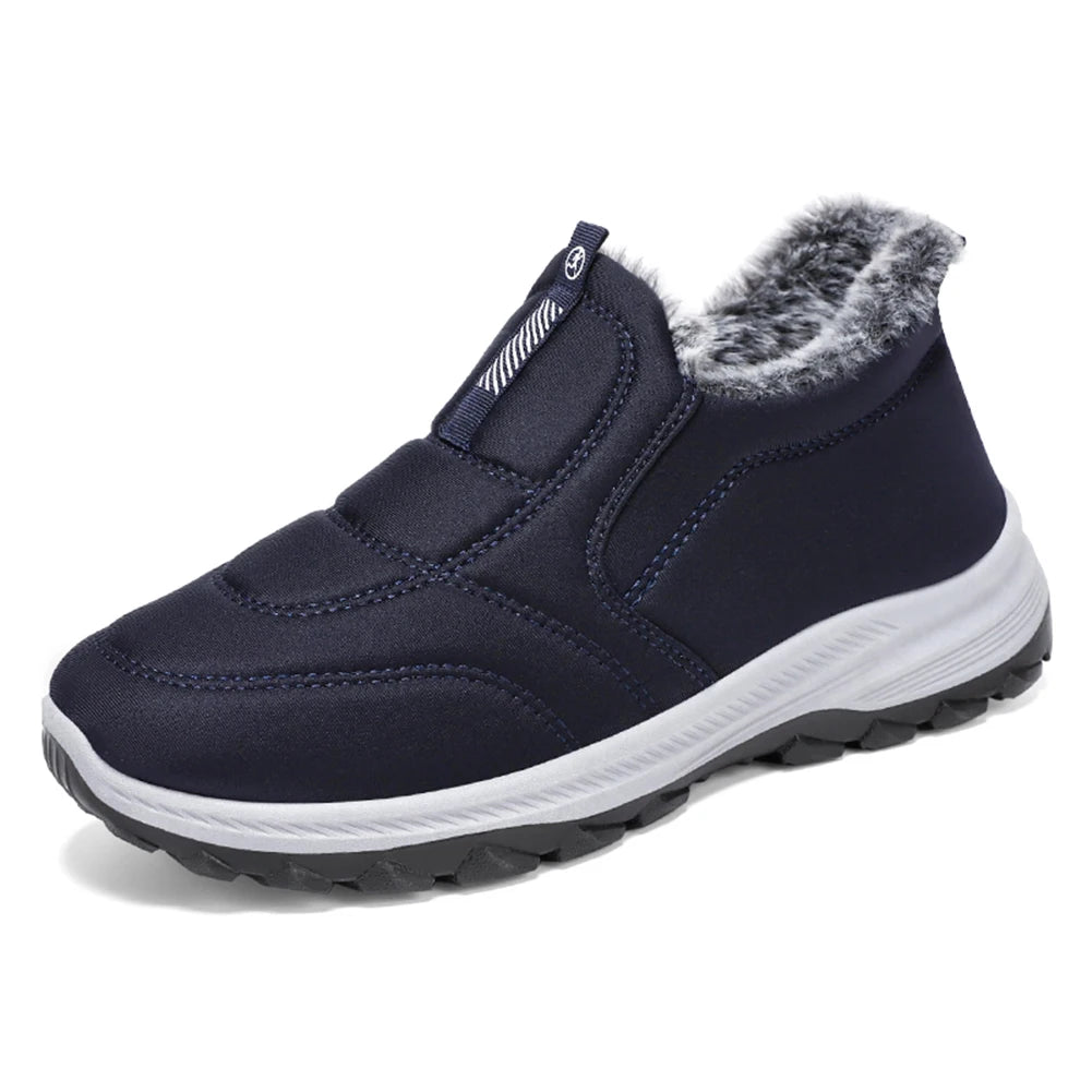 Mens Snow Boots Lightweight Thermal Ankle Boots Comfortable Slip On Sneakers Winter Thick Fur Shoes for Travel Hiking
