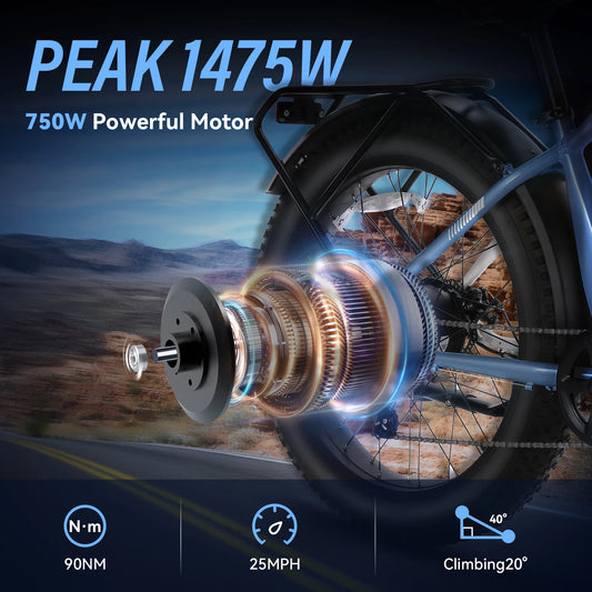 Electric Bike 26" x 4.0 Fat Tire Electric Bike,Peak 1500W Motor EBike for Adults with 48V 720WH Removable Battery, Up to 60Miles