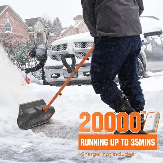 20V Cordless Electric Snow Shovel, 4.0Ah Battery & Adjustable Handle, Lightweight Snow Blower for Easy Use