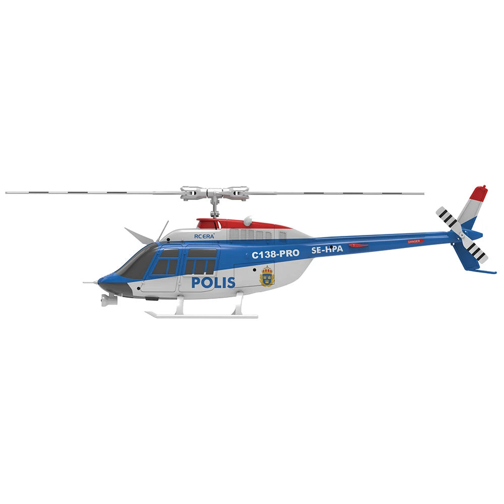 RC ERA C138 PRO Brushless Motor Bell 206 2.4G 6CH 6-Axis Gyro Optical Flow Localization 1:33 Scale Flybarless RC Helicopter