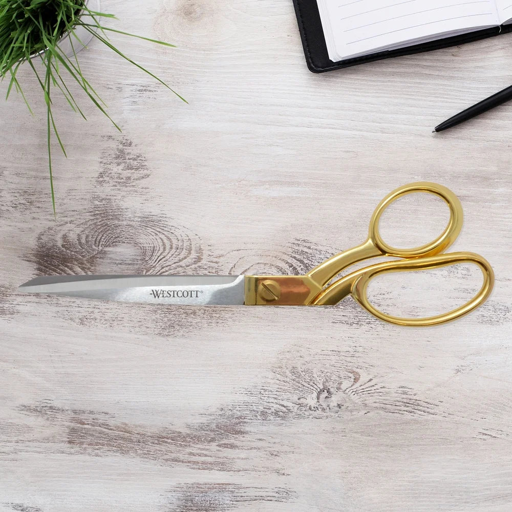 Fashionable 9 Inch Sewing Scissors Durable Stainless Steel Blades Bent Handle Comfortable Cutting Home Office Classroom Use