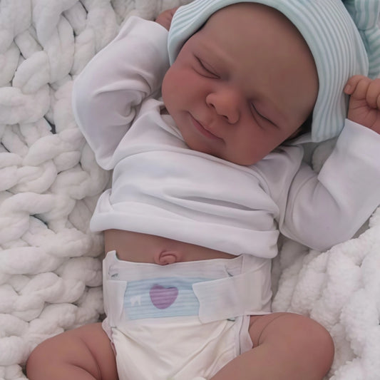 Risbecko 19 inch Already Painted Finished Reborn Baby Doll - Handmade Reborn Preemie Baby Newborn Kids Toy Gift Girl Dolls