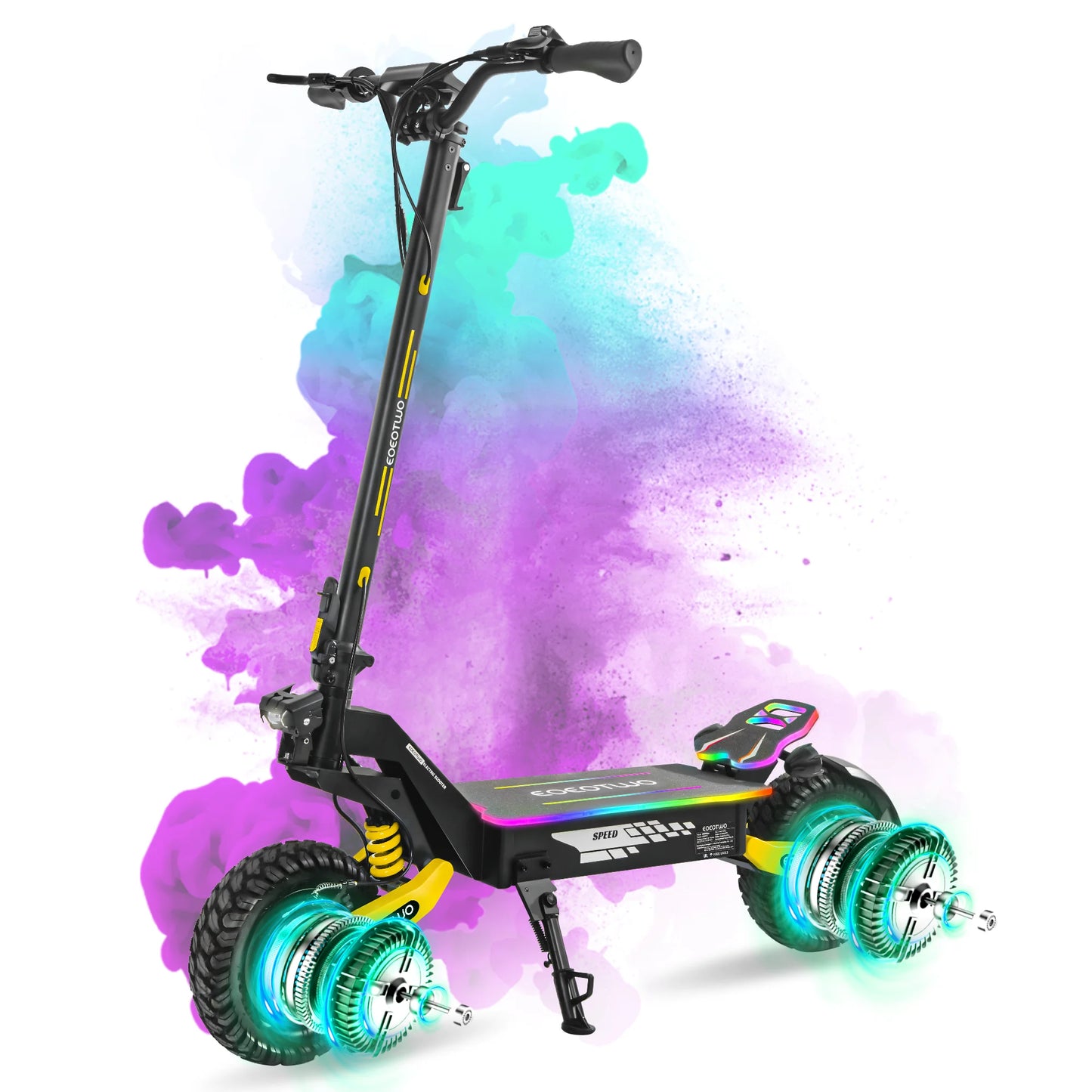 EOEOTWO K2MAX Electric Scooter 45Mph 4000W Peak Dual Motor 40Mile Range EScooter Adults Dual Suspension Fast Charging Scooter