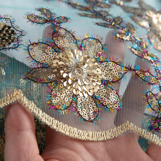 SJD LACE African Green Sequins Mesh Woman Lace Fabric High Quality 2025 Nigerian French Net Lace for Sewing Wedding Dresses 3735