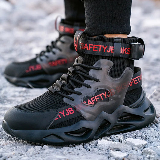 Lightweight Men Safety Shoes Steel Toe Work Sneakers Anti-smash Protective Shoes Anti-smash Anti-puncture Indestructible Shoes