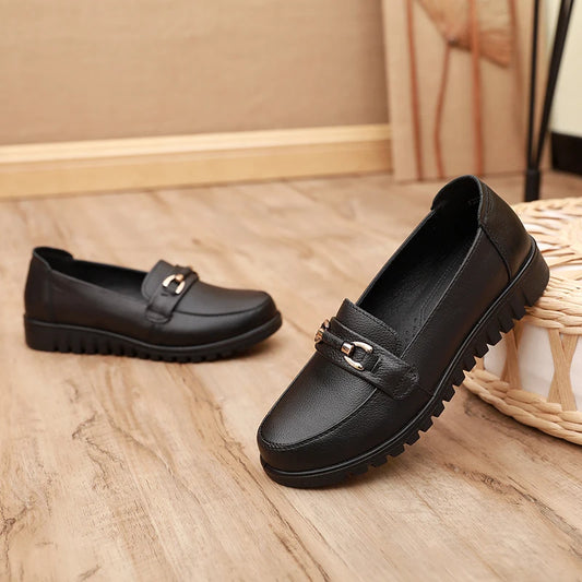 Womens Round Toe Ballet Flats Cute Ballerina Flats Comfortable Faux Leather Insole Low Heels Dress Shoes for Ladies Soft
