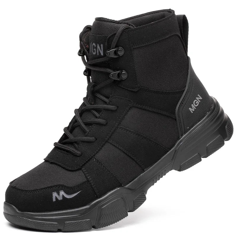 Mens Safety Shoes Steel Toe Metatarsal Protection Anti-Puncture Indestructible Shoes Trail Running Shoes Outdoor Protective Boot