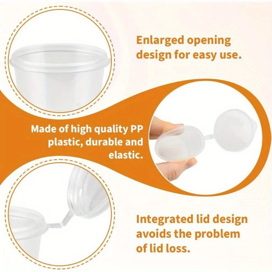 50-200pcs Clear Plastic Sauce Jars with Lids Small Sauce Cup Disposable Food Containers Sauce Pots for Kitchen Food Storage