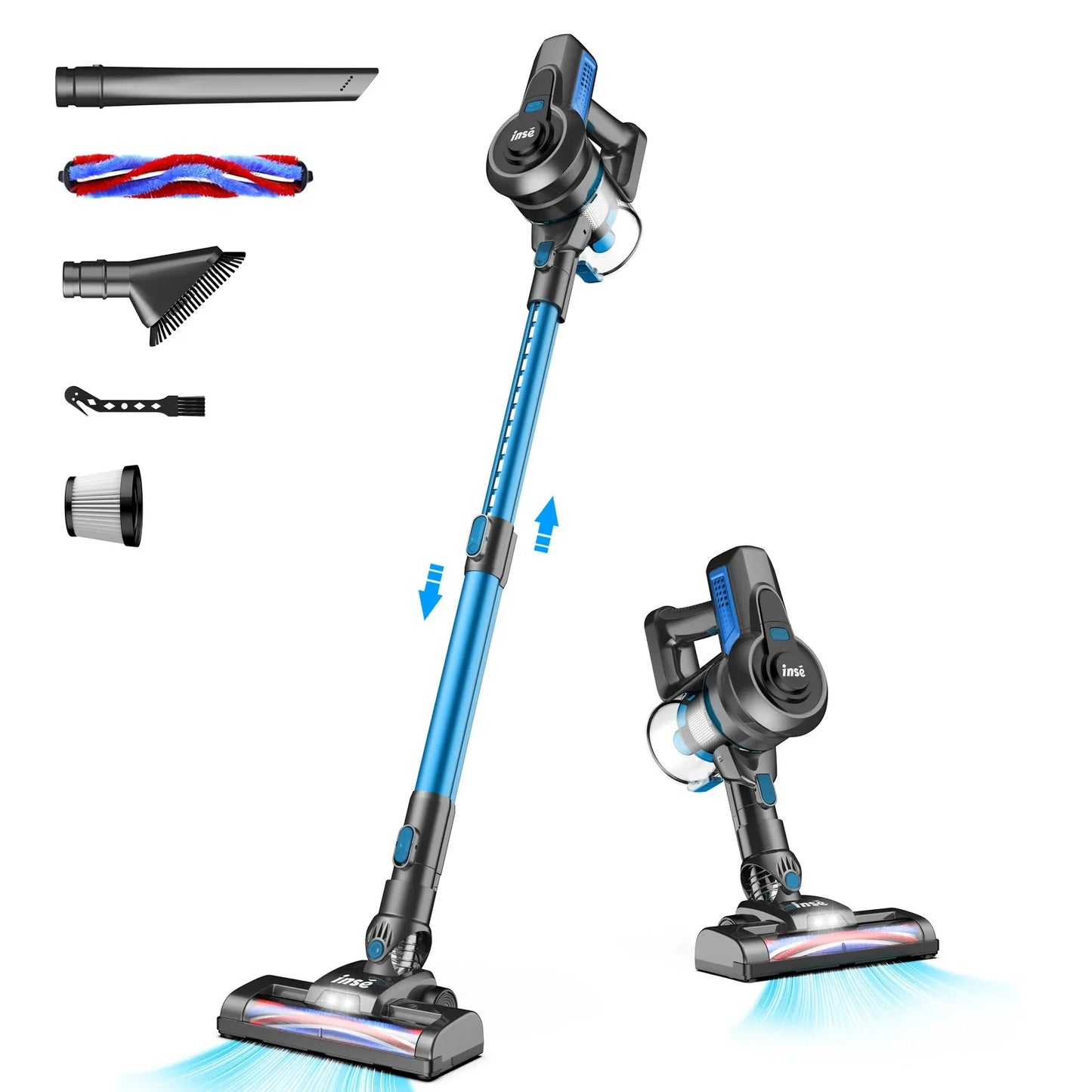INSE N650 Cordless Vacuum Cleaner 4-in-1 Stick Vacuum Cleaner 160W Rechargeable Battery Up to 45mins Runtime for Household Clean