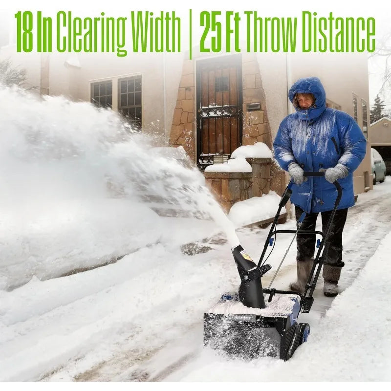 48V Brushless Snow Blower Kit | 18in Steel Auger & LED Light | 25ft Snow Throwing Distance | Snow Joe Compatible