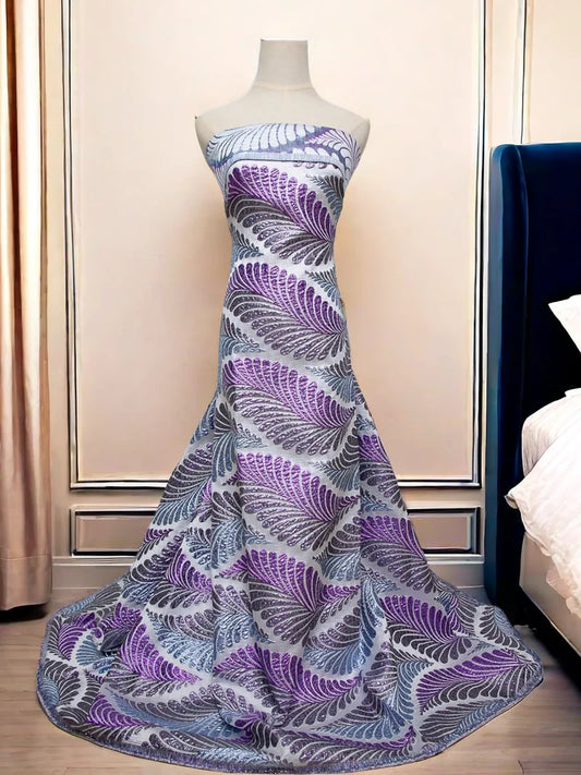 SJD LACE African Damask Lace Fabric 2025 High Quality French Gild Brocade Jacquard Lace For Women Wedding Party Dresses Sew 4012