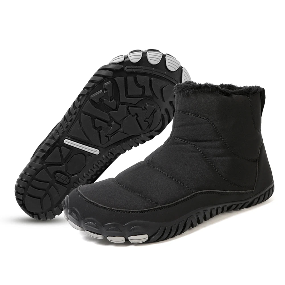 Winter Snow Boots Lightweight Barefoot Shoes Waterproof Casual Ankle Boots Zip Closure Trail Running Shoes for Hiking Climbing