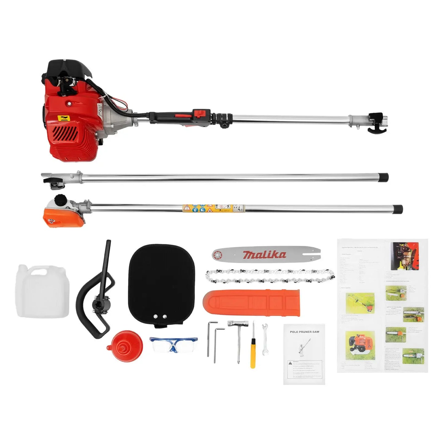 12" Gas Trimmer Saw – Tree Trimmer Chainsaw, Gas Powered Pruning Pole Saw